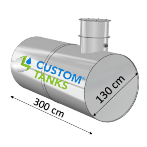 Rezervor subteran 4000 L din polipropilenă pentru apă potabilă și uzată, diametru 130 cm, lungime 300 cm